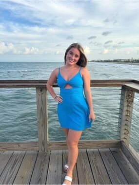 Bright Blue Cutout Sundress